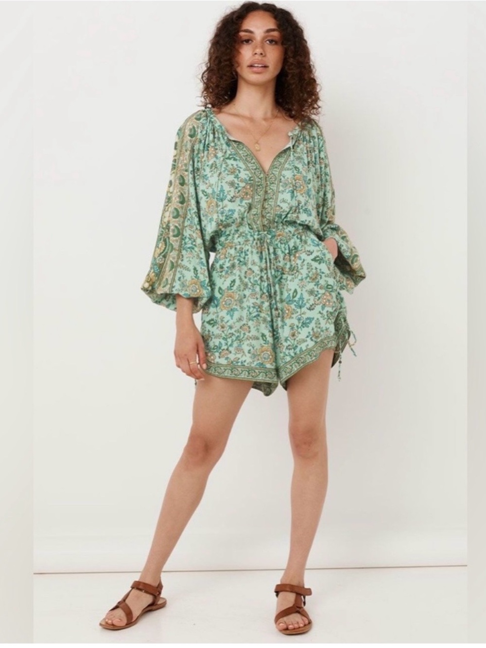 🌿Folk Song Romper in Sage🌿